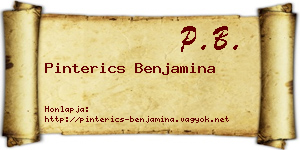 Pinterics Benjamina névjegykártya